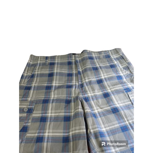 Legend One Men's Plaid Cargo Shorts Size 46 Flat Front, Plaid - Picture 3 of 9